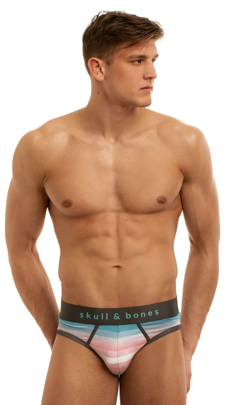 SKULL & BONES Brief Trans Pride Heather Stripe TIE DYE Briefs Vintage Limited 23