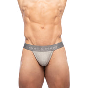 SKULL & BONES Classic Thongs Just The Bones Double Layer Gusset Gray Thong 7