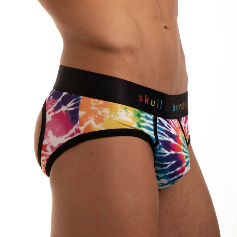 SKULL & BONES Gay Pride Peek-A-Boo TIE DYE Openback Wild Rainbow 23