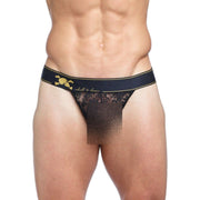 SKULL & BONES Lace Thong Paisley Burnout Sheer Tanga Black Damask 14