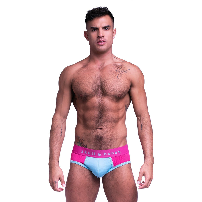 SKULL & BONES Mesh Sport Brief Double Fabric Layer Gusset Neon Pink 11