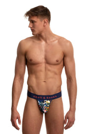 SKULL & BONES Mosaic Skulls Thong Splatter 2-Layer Gusset Comfort Thongs 19