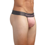 SKULL & BONES Thong Just The Bones Pouch Double Layer Gusset Pink Thong 7