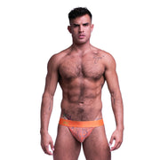 SKULL & BONES Thong Lace Luxurious Cotton Sheer Thongs Burnout Orange 4