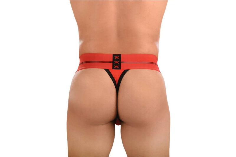 SKULL & BONES Thong RIB Performance Thongs Double Layer Contour Pouch Red 16