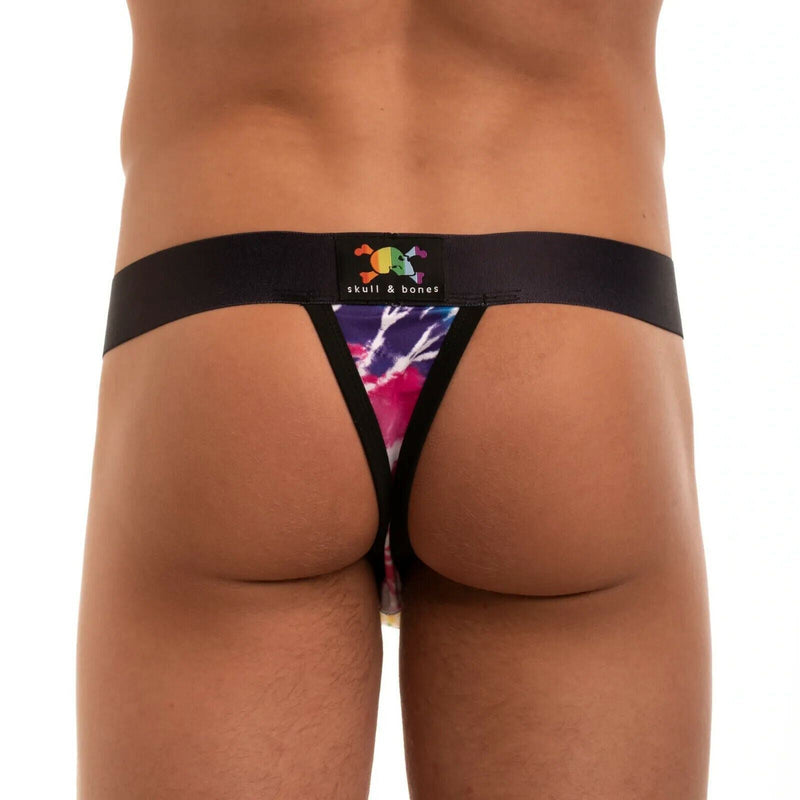 SKULL & BONES Thongs Gay Pride TIE DYE Wild Rainbow Thong Super Soft 24