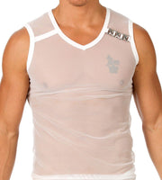 SMALL Gregg Homme Kit PIMP See-Thru Tank top + Briefs White 96622-03