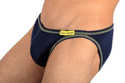SMALL Modus Vivendi Brief Flash Low Cut Mini Briefs Blu-Yel 23511 21B