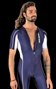 SMU Full Body Competition Swimwear Diving Wetsuit  Singlet One Piece Navy 1