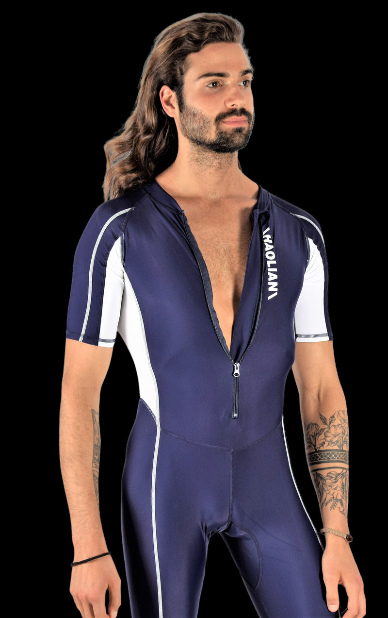 SMU Full Body Competition Swimwear Diving Wetsuit  Singlet One Piece Navy 1
