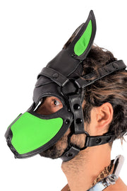 SMU Leather Mascarade halloween Mask Green 20
