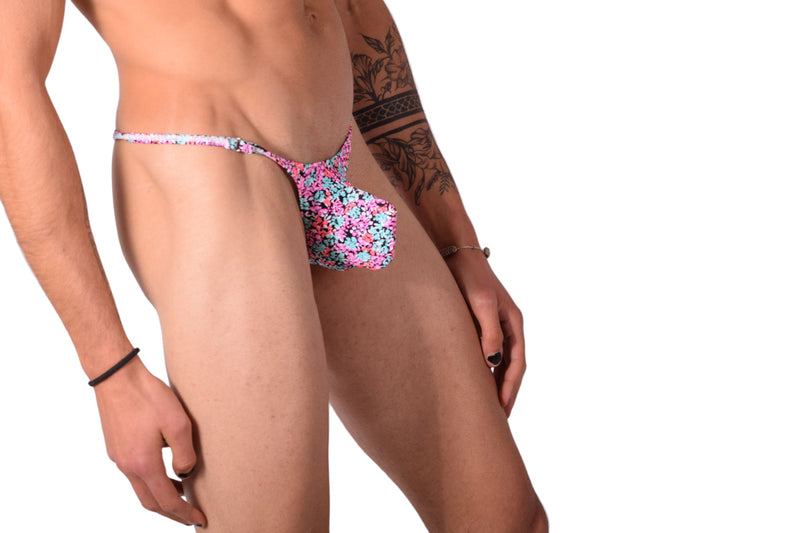 SMU Mens Fresh Bouquet Tiny Swim and Tanning O-Ring Thong