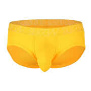 SUKREW Apex Briefs Low-Rise Front Brief Rounded Cupping Pouch Silky Yellow 32
