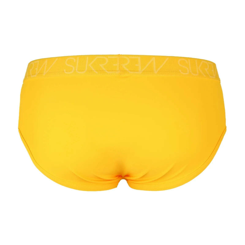 SUKREW Apex Briefs Low-Rise Front Brief Rounded Cupping Pouch Silky Yellow 32