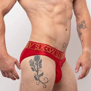 SUKREW Classic Briefs High-Cut Contoured Pouch Shiny Ruby Red Brief 46