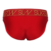 SUKREW Classic Briefs High-Cut Contoured Pouch Shiny Ruby Red Brief 46