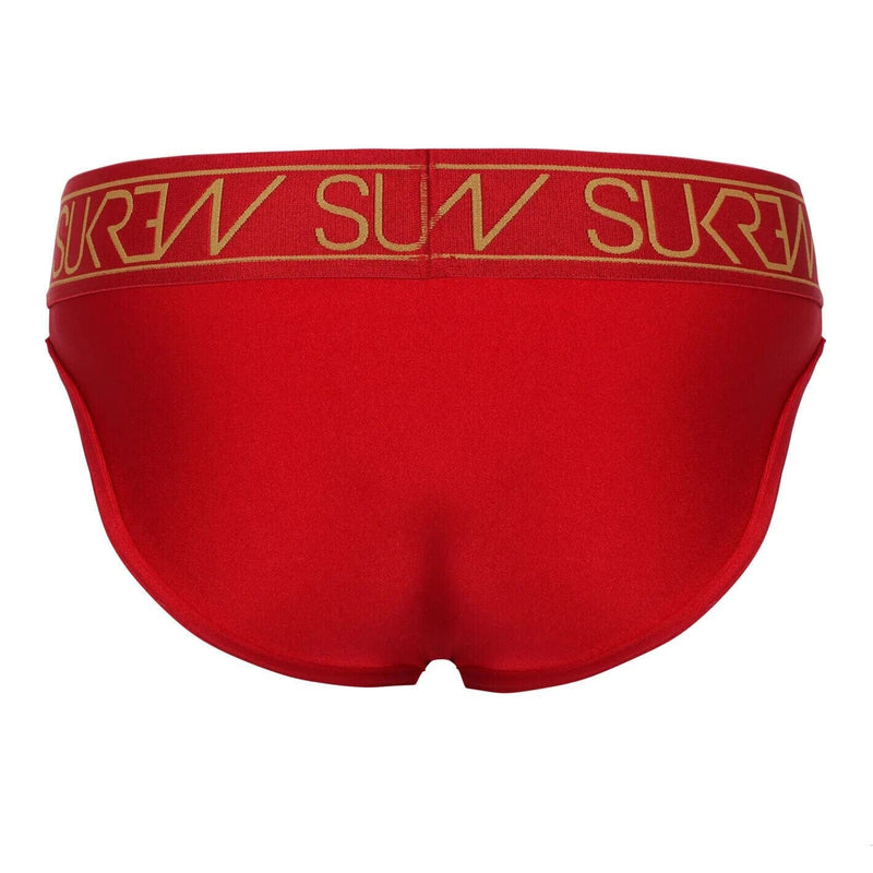 SUKREW Classic Briefs High-Cut Contoured Pouch Shiny Ruby Red Brief 46