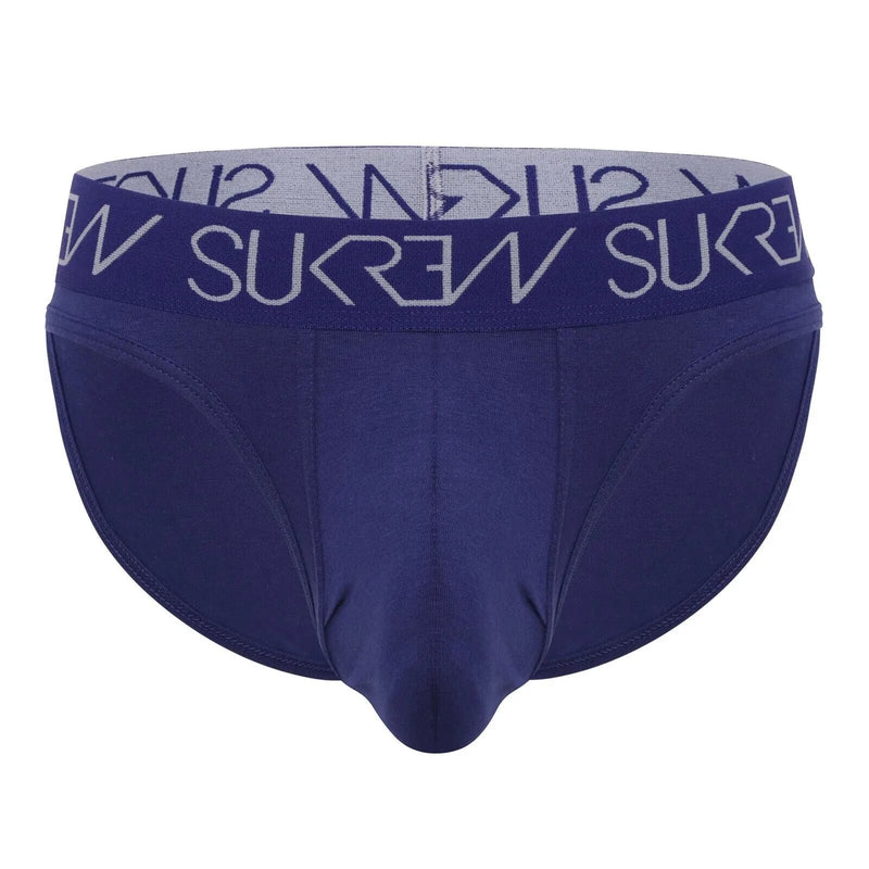 SUKREW Classic Cotton High-Cut Briefs With Large Contoured Pouch Indigo 54