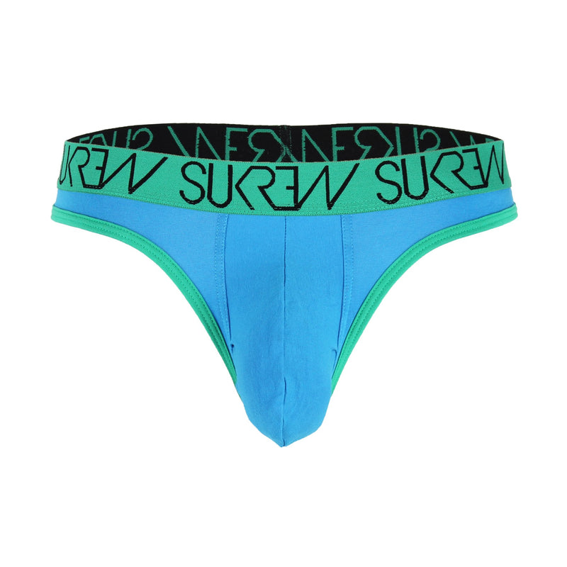 SUKREW Classic Thong With Large Contoured Pouch Sexy Thongs Ocean Blue