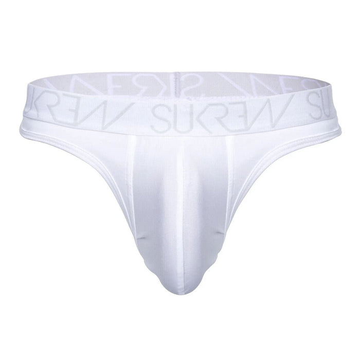 SUKREW Classic Thongs With Large Contoured Pouch Cotton Thong White 49