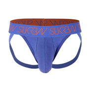 SUKREW Cotton Jockstrap Low-Rise Front Stretchy Jock & Large Pouch Royal Blue 40