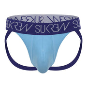 SUKREW Large Pouch Jock Low-Rise Front Cotton Jockstrap Sky Blue/Indigo 56
