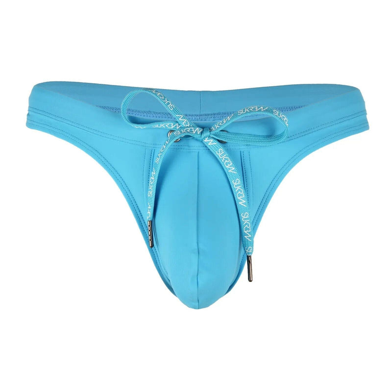 SUKREW Sexy Swim-Thong TORRENT Rounded Contour Pouch Flexible Swimwear Aqua 36