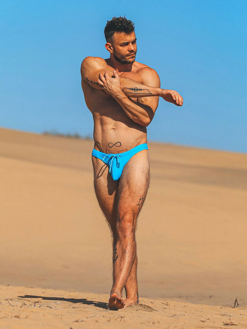 SUKREW Sexy Swim-Thong TORRENT Rounded Contour Pouch Flexible Swimwear Aqua 36