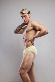 SUKREW Swim Briefs Torrent Rounded Contour Pouch Lined Swimwear Lemon Sorbet 353