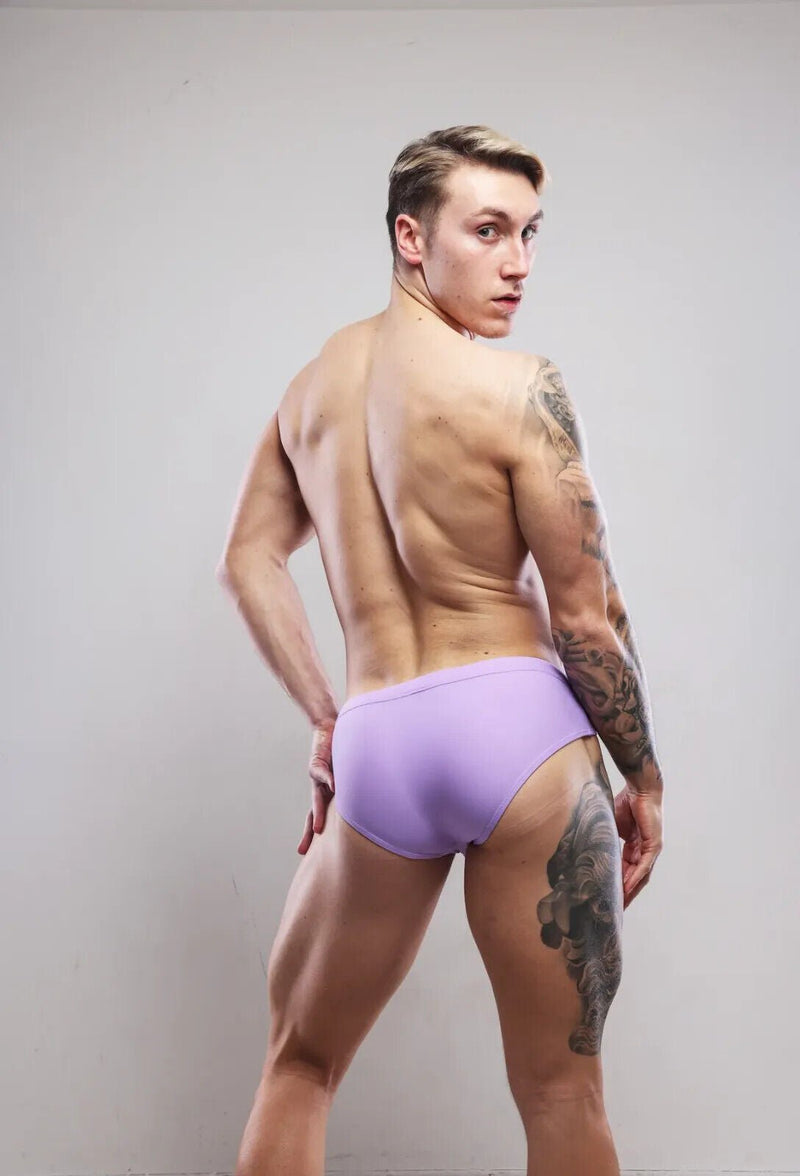 SUKREW Swim Briefs Torrent Rounded Contoured Pouch Lined Blueberry Milkshake 353