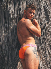 SUKREW Tanga Brief With Large Contoured Pouch & Skimpy Back Sunrise Orange 38