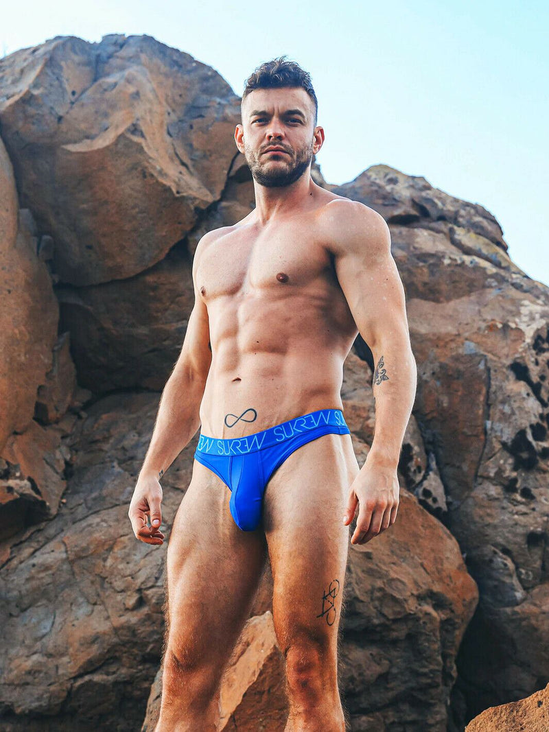 SUKREW Thong Classic With Large Contoured Pouch Flexible Thongs Cobalt Blue 35