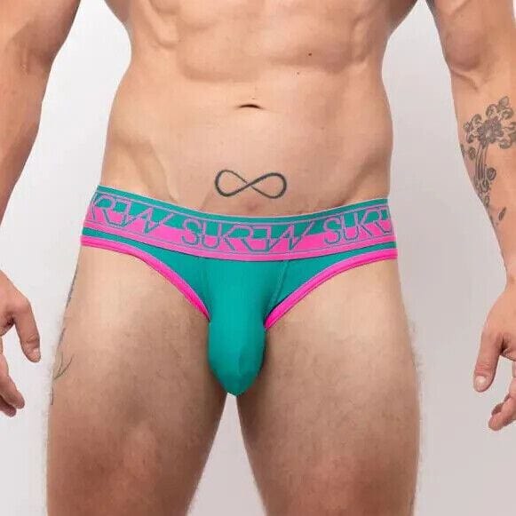 SUKREW V-Thongs Hybrid Combo Large Stretchy Pouch Green/Pink 45