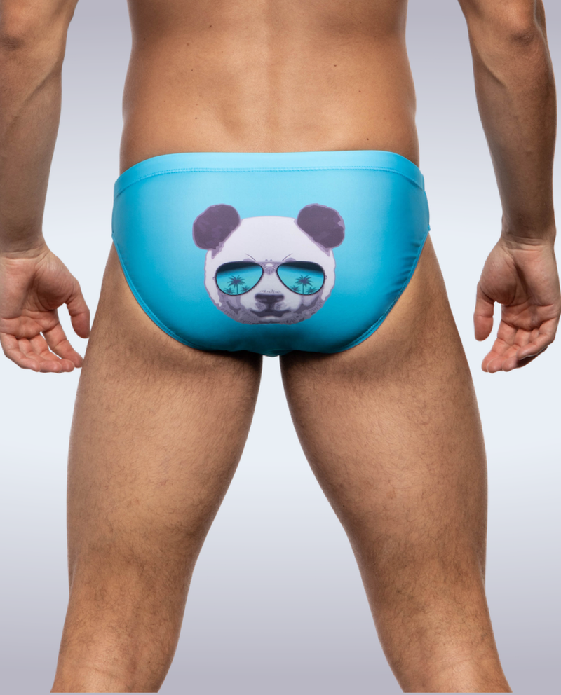 Swimsuit GARCON MODEL Swim-Brief Snug Fit Low Rise Cut Swimwear Cool Panda Blue