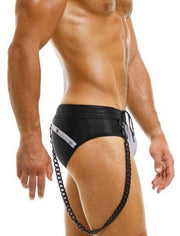 Swimwear Modus Vivendi Dark Swim-Brief Removable Chain Fast-Dry Silver GS2212 27
