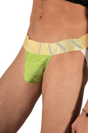 TANN MONTREAL Jock With Lifting Rear Elastic Jockstrap LIME 3