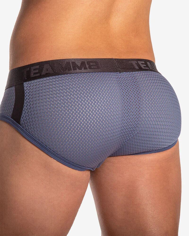 TEAMM8 Aerial Briefs Luxury & Classic 4-Way Stretch Brief Mesh Net Indigo 18