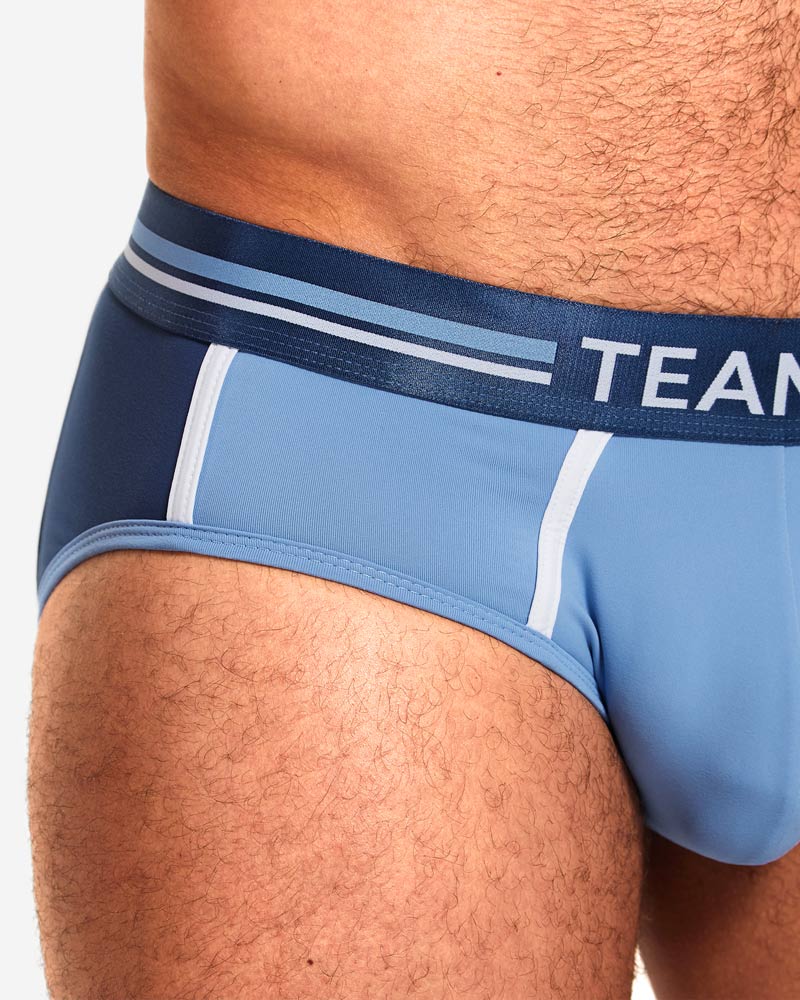 TEAMM8 Base Brief Soft Hand Feel Quick-Dry Slip Blue 14