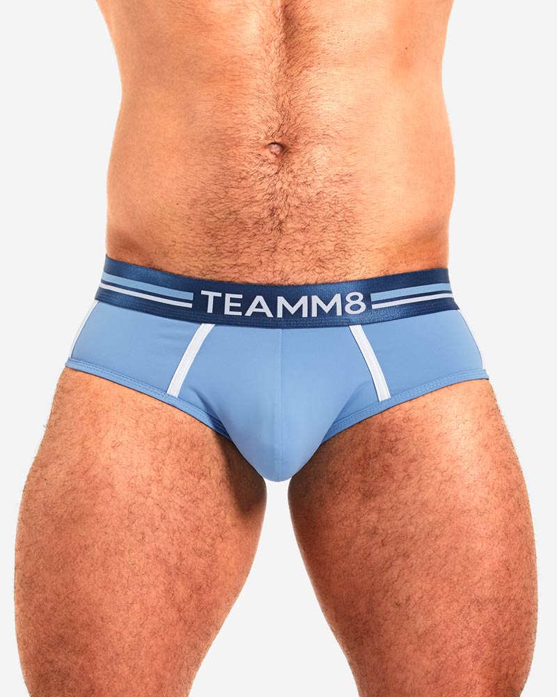 TEAMM8 Base Brief Soft Hand Feel Quick-Dry Slip Blue 14