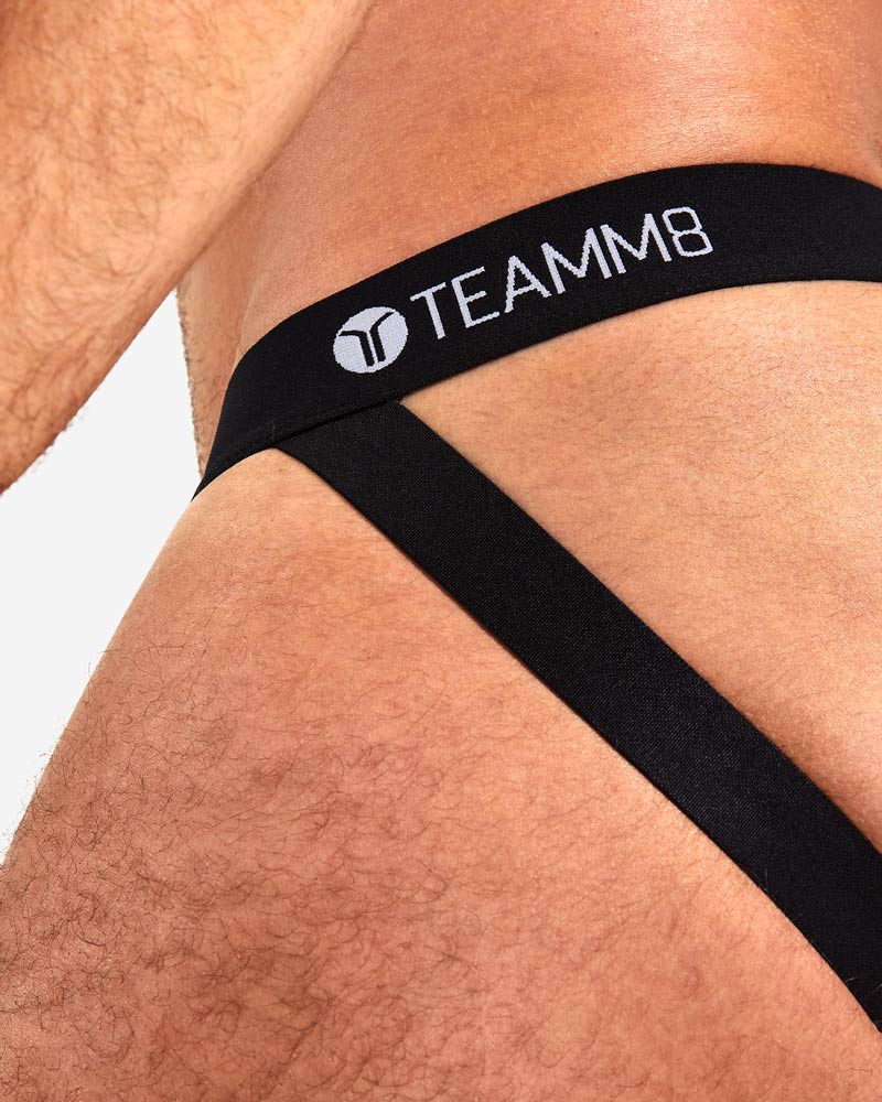 TEAMM8 Cotton Jock Super Low-Rise Coloured Jockstrap Unbeatable Comfort Black 7
