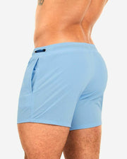 TEAMM8 Grid Swim-Short Quick Dry 4-Way Stretch Swimwear Slim Fit Blue 2