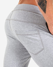 TEAMM8 Legging Rider Sweat Pant 4-Way Stretch & Two Side Zip Pockets Grey Marle