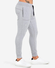 TEAMM8 Legging Rider Sweat Pant 4-Way Stretch & Two Side Zip Pockets Grey Marle