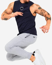 TEAMM8 Legging Rider Sweat Pant 4-Way Stretch & Two Side Zip Pockets Grey Marle