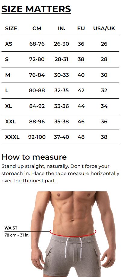 TOF PARIS Cargo Shorts Interior Drawstring Low-Waist Fitted Cotton Short Grey