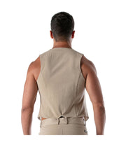 TOF PARIS Chain Vest Patriot Elegant Open Jacket With Removable Chain Beige