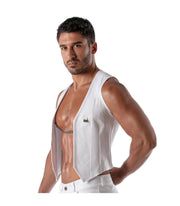 TOF PARIS Chain Vest Patriot Elegant Open Jacket With Removable Chain White