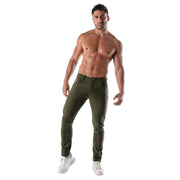 TOF PARIS Chino Pants Low-Rise Stretchy Cotton 5-Pockets Patriot Khaki