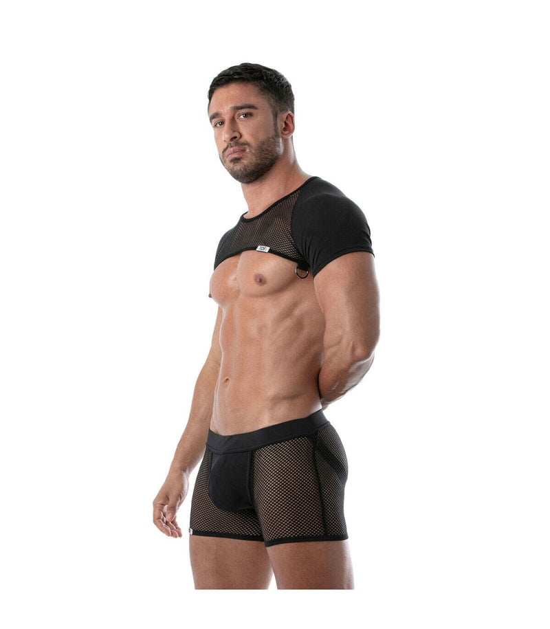 TOF PARIS Circuit  Full Harness Mesh Half Crop-Top Transparent Black 89