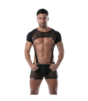 TOF PARIS Circuit Mesh Boxer Shorts With Elastic Bands Jockstrap Effect Black 80